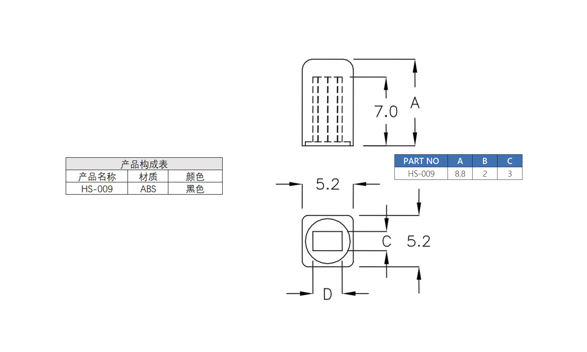 开关盖 HS-009